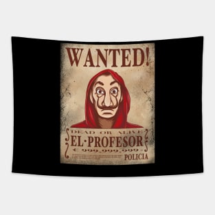 El Profesor Wanted Poster Tapestry