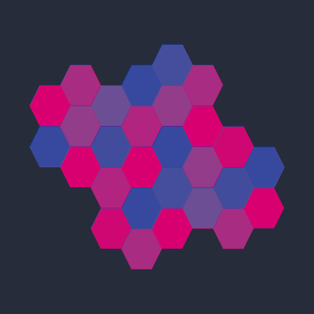 Bi Pride Clustered Hexagons by VernenInk