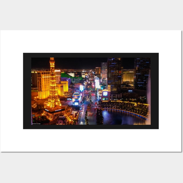 NV, Las Vegas. Panoramic view over the Black Framed Wall Art Print