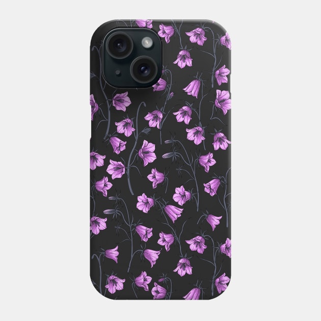 Midnight Bluebells, Harebells, Bellflowers Phone Case by katerinamk