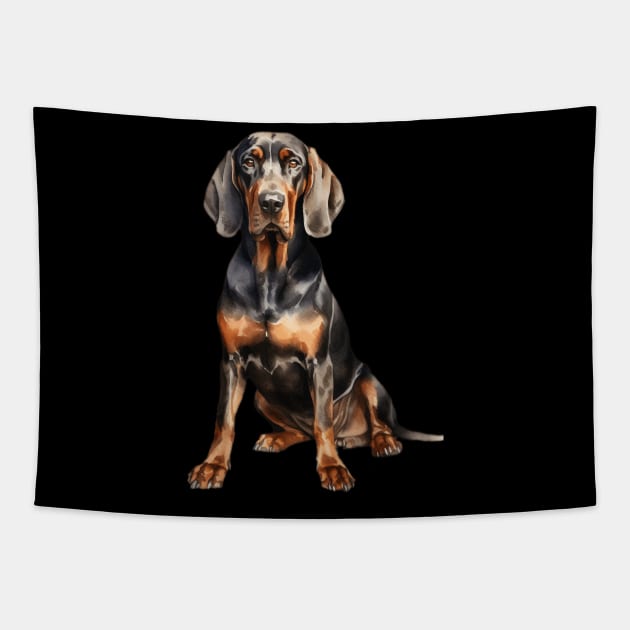 Black and Tan Coonhound Tapestry by DavidBriotArt