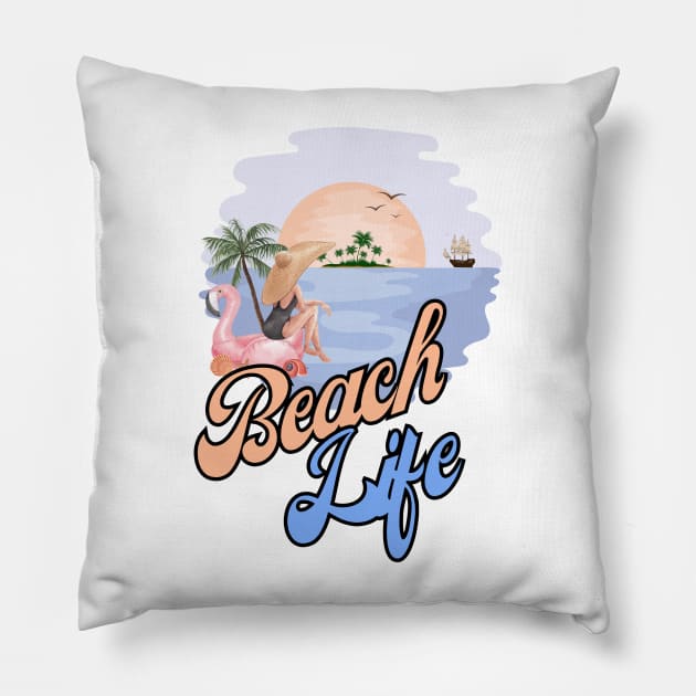 Beach LIfe Pillow by Tharaka Bandara