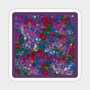 Beautiful Flower Garden in Red Pink White Magnet