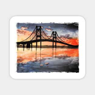 Mackinac Bridge Distressed Effect Magnet