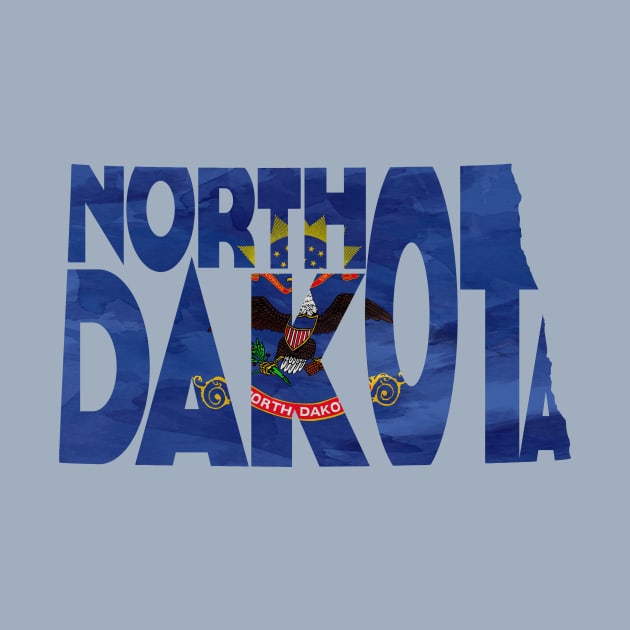 North Dakota Typo Map by inspirowl