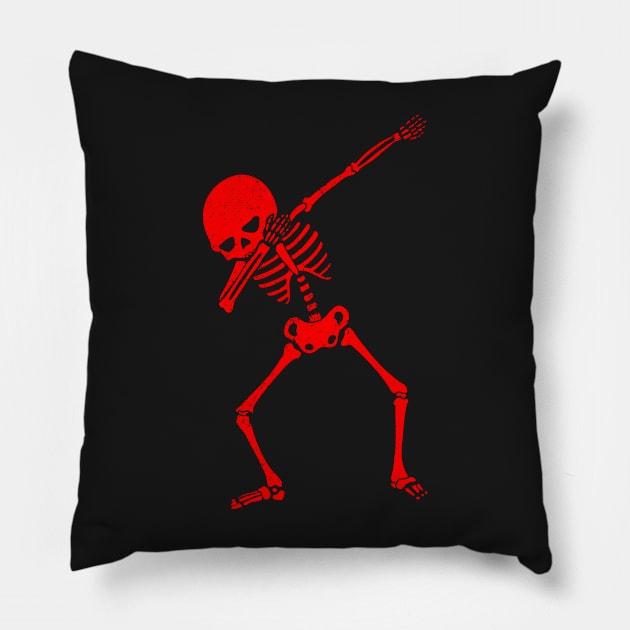 Red Dab Skeleton Pillow by zeno27