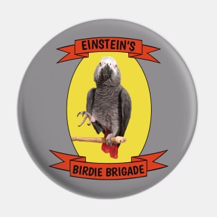 Birdie Brigade African Grey Parrot T-Shirt Pin