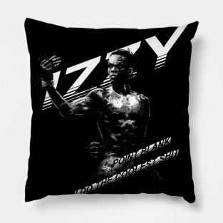 Isreal Adesanya Point Blank Black and White Pillow