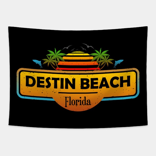 Destin Beach Florida, Tropical Palm Trees Sunset - Summer Tapestry by Jahmar Anderson