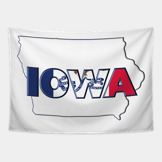 Iowa Colored State Letters Tapestry by m2inspiration