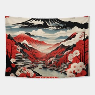 Japan Travel Vintage Tourism Poster Tapestry