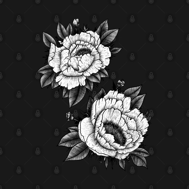 Tattoo Style Flower Print by accrescent