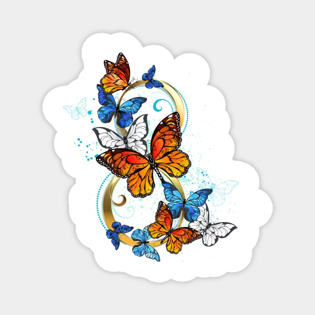 Eight of Monarch Butterflies ( 8 march ) Magnet by Blackmoon9