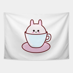 Cute Bunny in a Cup Tapestry