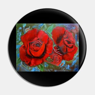 Soft Red Rose Petals Pin