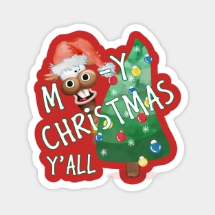 Moo-y Christmas Y'all Magnet