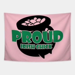 Proud Irish Chick (black) Tapestry