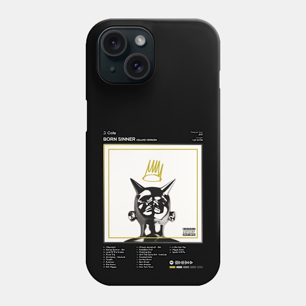 J. Cole - Born Sinner (Deluxe Version) Tracklist Album Phone Case by 80sRetro