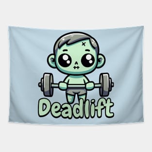 Deadlift. Cute Zombie Deadlifting Pun Tapestry