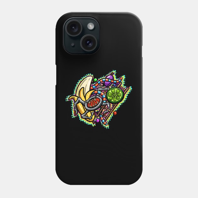 Lowbrow Lofi Art Cartoon Spider Lime Phone Case by Squeeb Creative