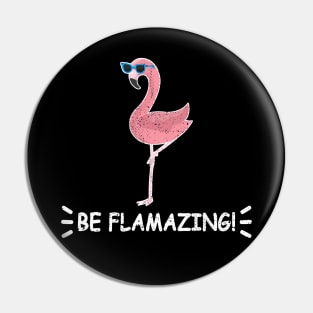 Pink Flamingo Be Flamazing Pin