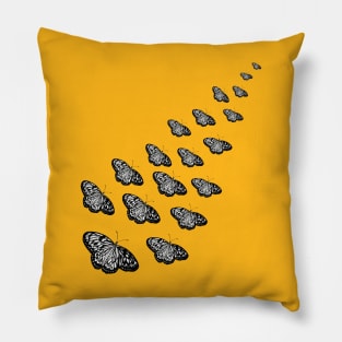 Flock of Rice Paper Butterflies Pillow