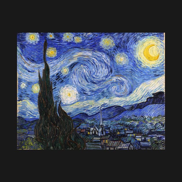 Starry Night - Vincent Van Gogh Classic Masterpiece Painting by merkraht