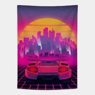 Countach Night outrun neon Tapestry