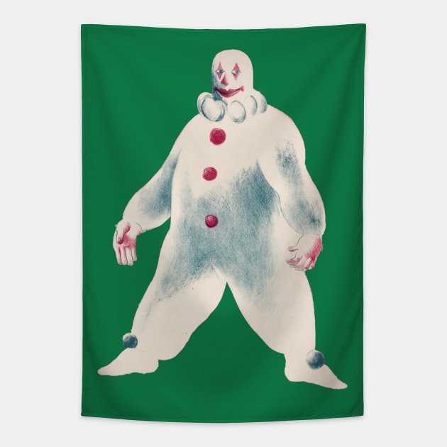 Creepy Clown Drawing Tapestry by ArianJacobs