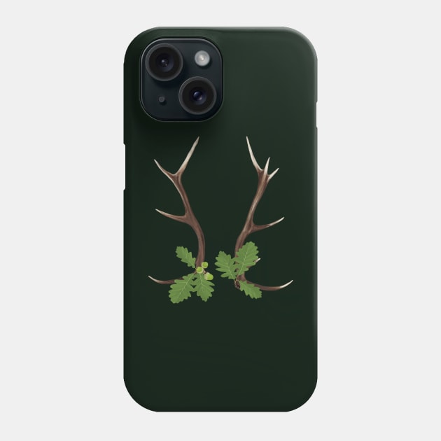 Oak and Antlers Phone Case by artsandherbs