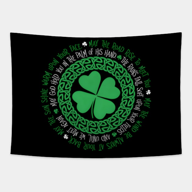 Irish Blessing Celtic Knot 4 Leaf C - St Patrick'S Day Tapestry by jasper-cambridge