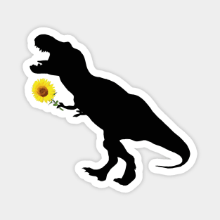 Sunflower and T rex dinosaur kind good heart Magnet