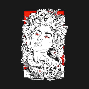 Neo-Traditional Medusa Portrait T-Shirt