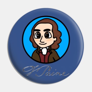 Patriot Portrait - Chibi Thomas Paine (Small Print) with Signature Pin