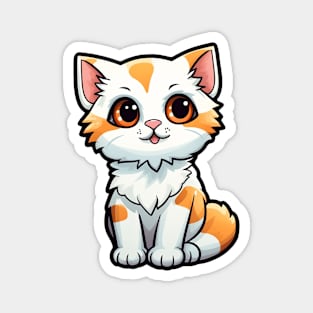 Cute happy orange and white kitty. Magnet