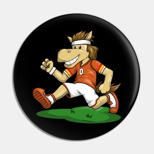 Horse as Soccer player at Soccer with Soccer shoes Pin