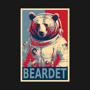 Space Beardet Funny Astronaut Bear HOPE T-Shirt