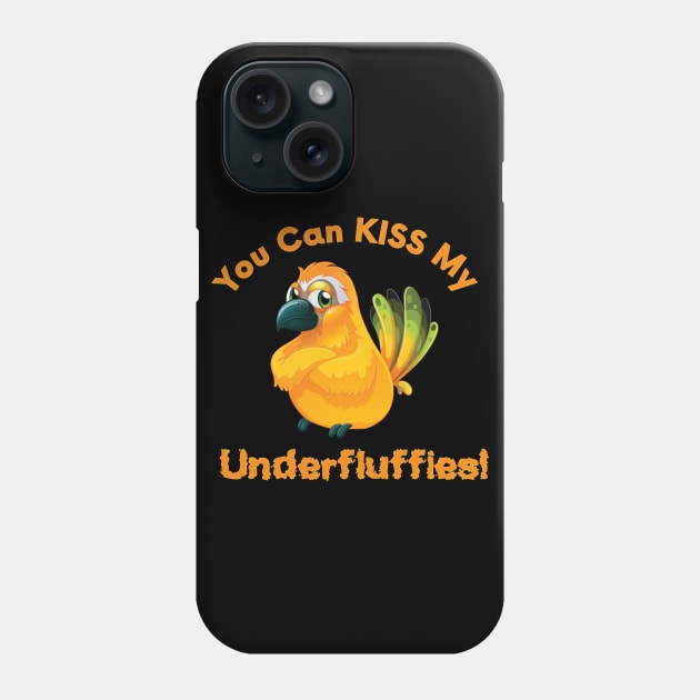 Sun Conure Parrot Kiss Underfluffies Phone Case by Einstein Parrot