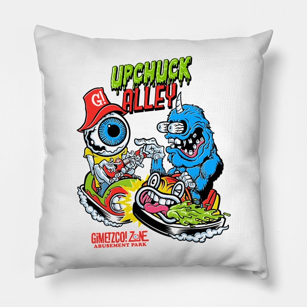 Upchuck Alley - G’Zap! Pillow by GiMETZCO!