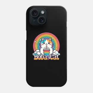 boba cat Rainbow Phone Case