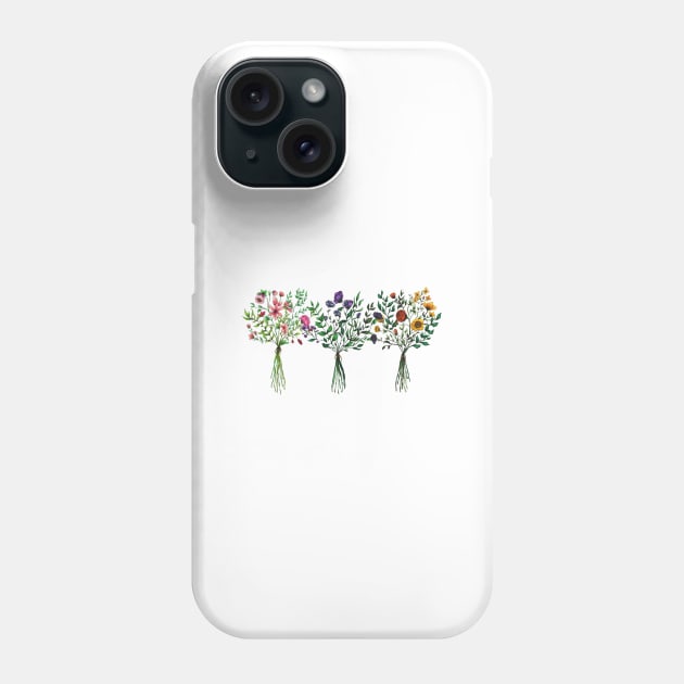 Wildflowers Trio Phone Case by CasValli