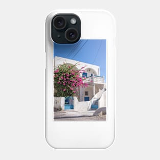 Greek house and bougainvillea. Phone Case