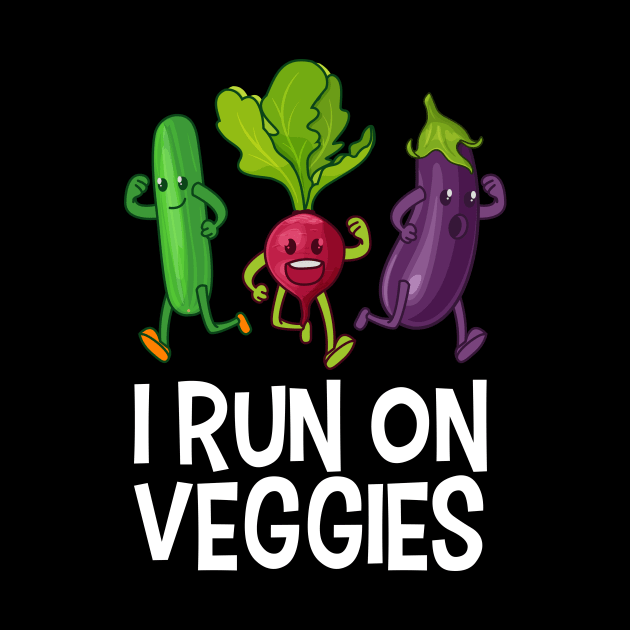 I Run On Veggies Vegan Vegetarian Gift by Delightful Designs