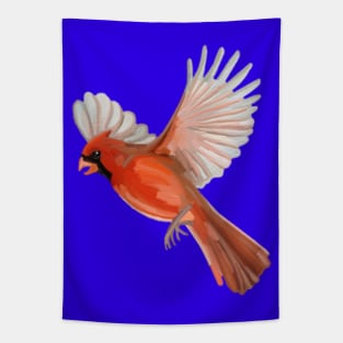 Flying Red Cardinal Illustration Tapestry