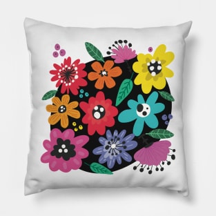 Flowerpower, a beautiful pattern of a colorful flower meadow that gives you the happy summer feeling Pillow