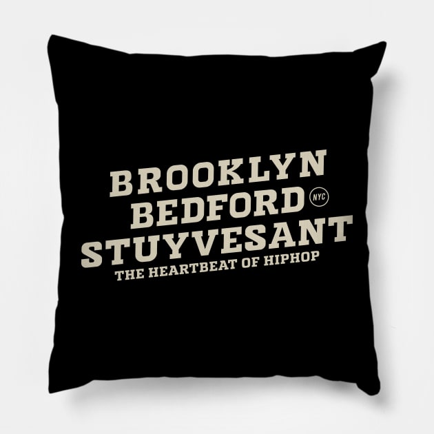 Bedford Stuyvesant Beats - Exploring the Heartbeat of Hip-Hop Pillow by Boogosh