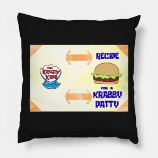 Recipe for a Krabby Patty Journal Pillow