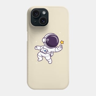 Cute Astronaut Floating In Space With Star Cartoon Phone Case