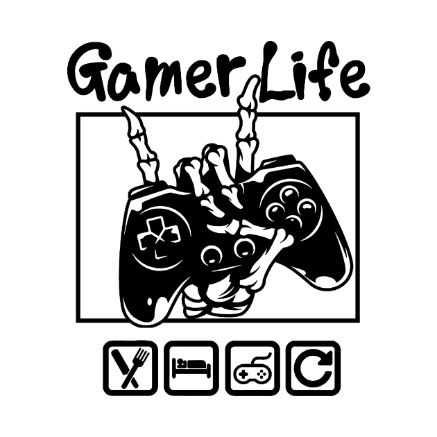 Gamer Life Black and White by AbundanceSeed