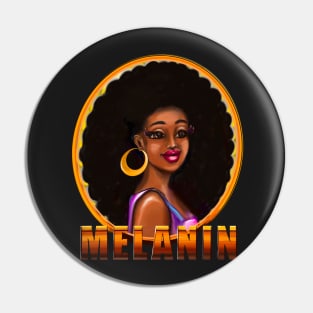 Melanin afro queen with afro hair Pin